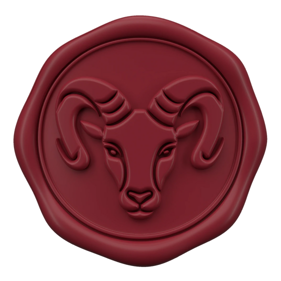 The Aries seal: the sign’s symbol embossed in the wax
