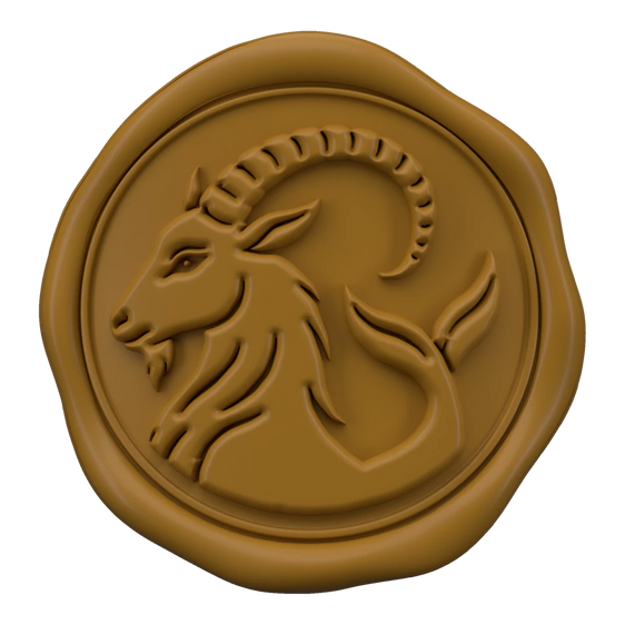 The Capricorn seal: the sign’s symbol embossed in the wax