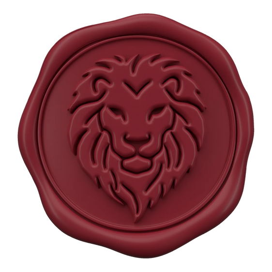 The Leo seal: the sign’s symbol embossed in the wax